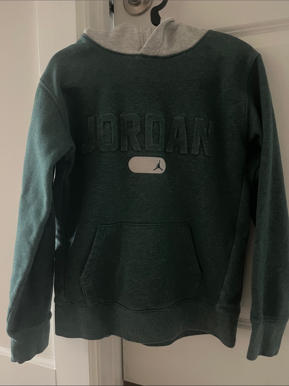 Jordan Big Boys Logo Embossed Heathered Fleece Hoodie Oxidize Green